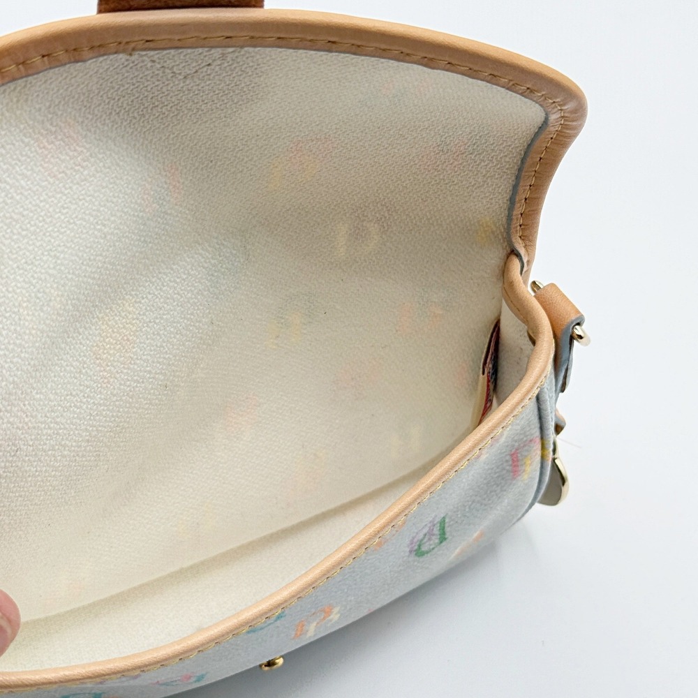 Dooney & Bourke Rainbow Monogram Blue Coated Canvas Wristlet Pouch - Picture 6 of 9
